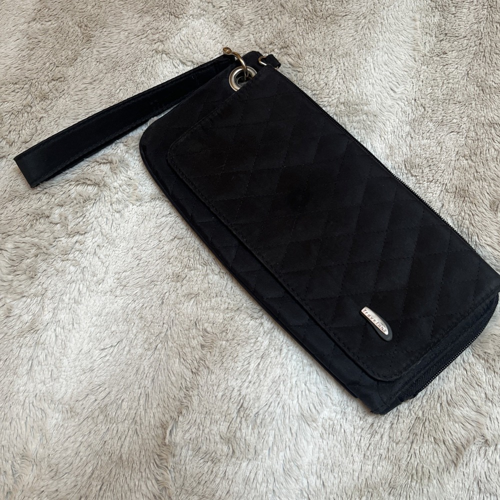 Travelon Convertible Document Card Wallet  Wristlet Safe T Bag Black RFID